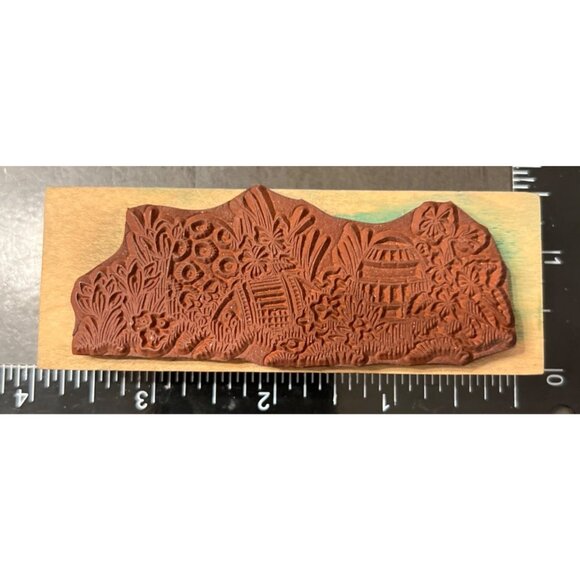 Hero Arts Easter Egg Garden Wood Mounted Rubber Stamp F363 Floral Spring - Picture 2 of 4